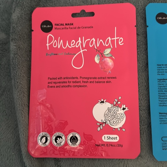 Celavi facial masks bundle of 3 pomegranate, collagen, and Ginseng New - Picture 3 of 8